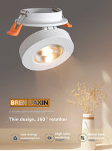 COB Ceiling Recessed Downlight 360 degree Rotatable Dimmable Slim 90 degree Foldable LED Spot Light Indoor lighting