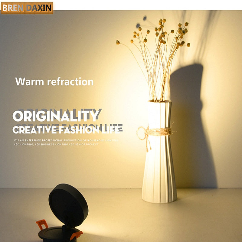 COB Ceiling Recessed Downlight 360 degree Rotatable Dimmable Slim 90 degree Foldable LED Spot Light Indoor lighting