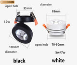 COB Ceiling Recessed Downlight 360 degree Rotatable Dimmable Slim 90 degree Foldable LED Spot Light Indoor lighting