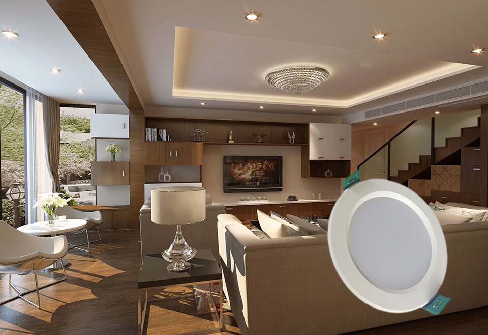 Led Downlight 18W 15W 12W 9W Aluminum Bombillas AC/DC 12V 24V Round Led Ceiling Recessed Grid Down Light 36V 50V Led Light