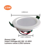 Led Downlight 18W 15W 12W 9W Aluminum Bombillas AC/DC 12V 24V Round Led Ceiling Recessed Grid Down Light 36V 50V Led Light