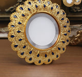 Europe Luxury Gold Resin Peacock Feather Embedded Downlights 3W 5W 110V 220V Open Hole 6Cm Corridor Led Lamp Foyer Art Spotlight