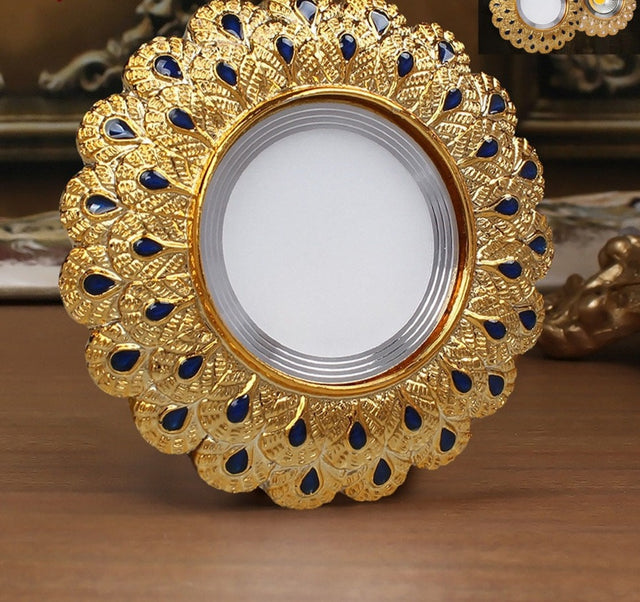 Europe Luxury Gold Resin Peacock Feather Embedded Downlights 3W 5W 110V 220V Open Hole 6Cm Corridor Led Lamp Foyer Art Spotlight