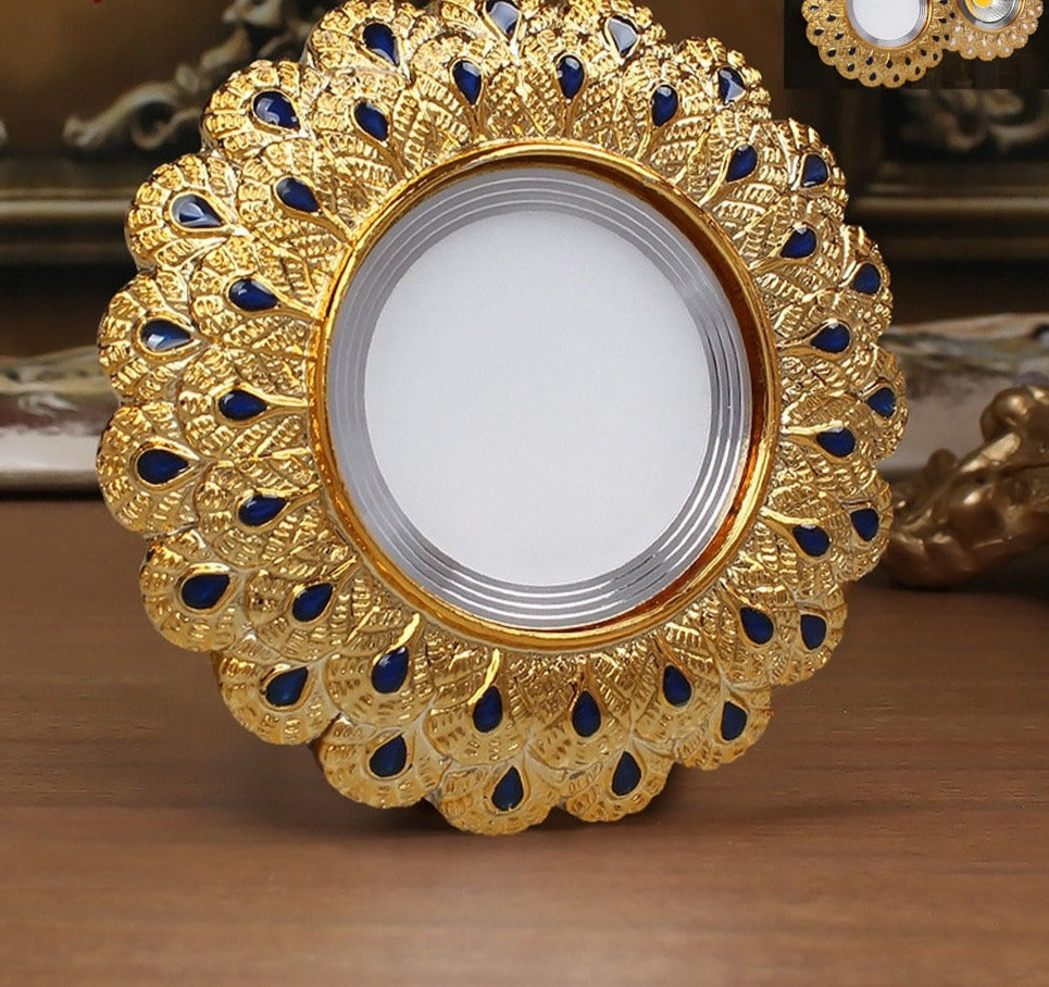 Europe Luxury Gold Resin Peacock Feather Embedded Downlights 3W 5W 110V 220V Open Hole 6Cm Corridor Led Lamp Foyer Art Spotlight