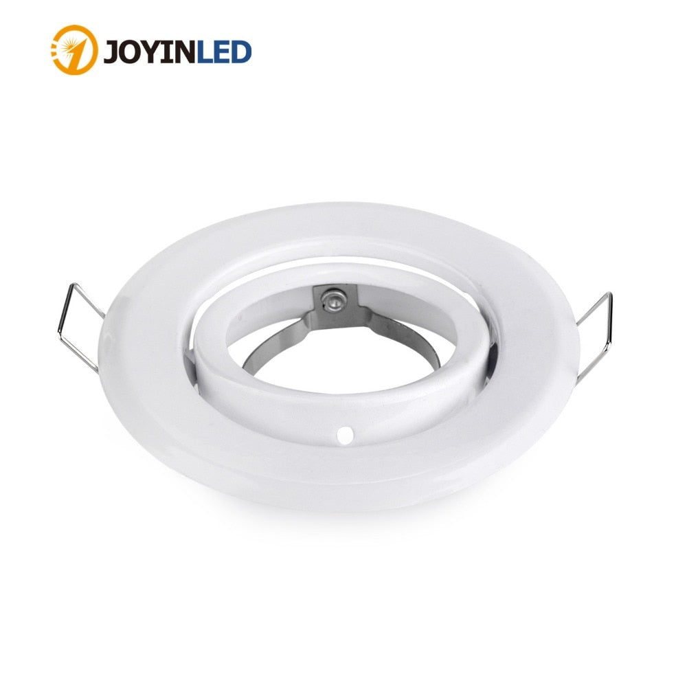Round White adjustable 10pcs/lot MR16 GU5.3 GU10 spotlight halogen bulb frame holder downlight ceiling light fixture