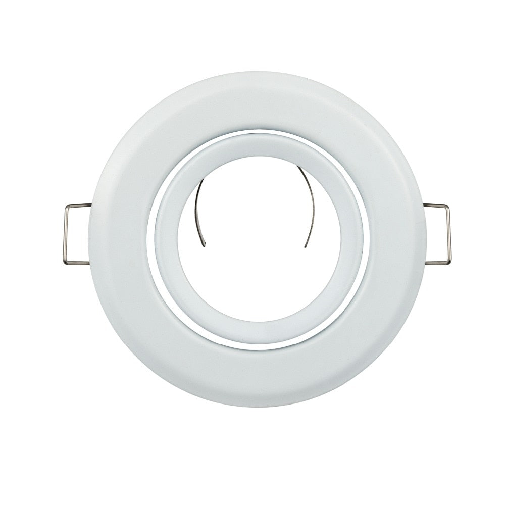 Round White adjustable 10pcs/lot MR16 GU5.3 GU10 spotlight halogen bulb frame holder downlight ceiling light fixture