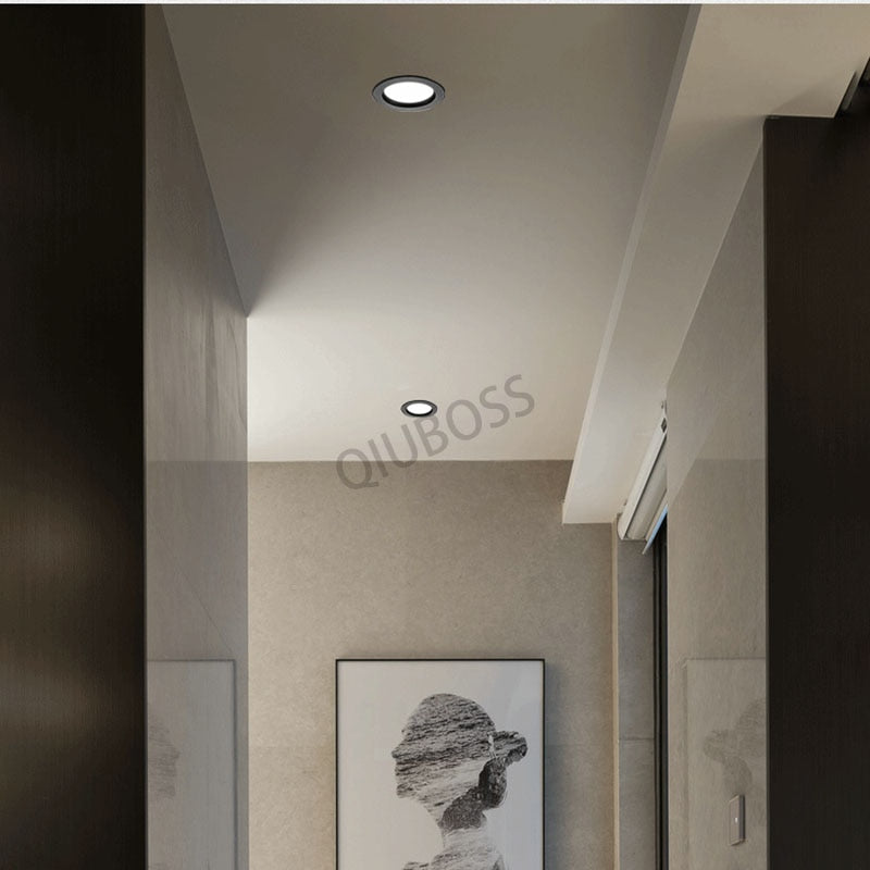 Round LED Ultra-thin Ceiling Type Downlight Embedded Household 5W/7W/9W/12W/15W/18W/20W AC90~220V Livingroom Indoor Lighting