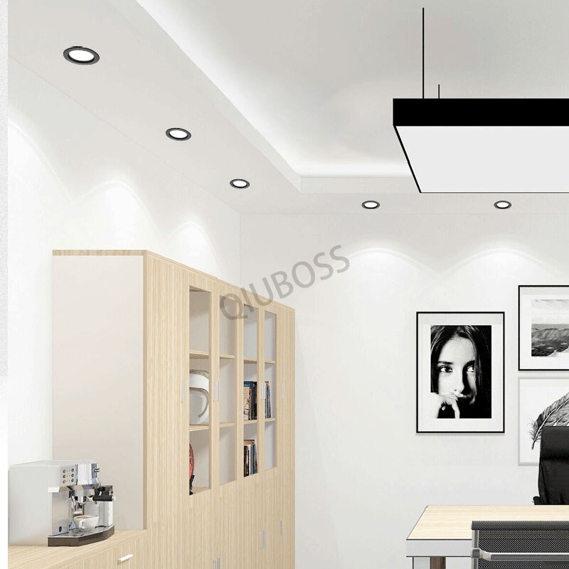 Round LED Ultra-thin Ceiling Type Downlight Embedded Household 5W/7W/9W/12W/15W/18W/20W AC90~220V Livingroom Indoor Lighting