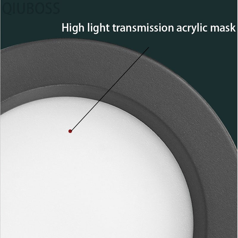 Round LED Ultra-thin Ceiling Type Downlight Embedded Household 5W/7W/9W/12W/15W/18W/20W AC90~220V Livingroom Indoor Lighting
