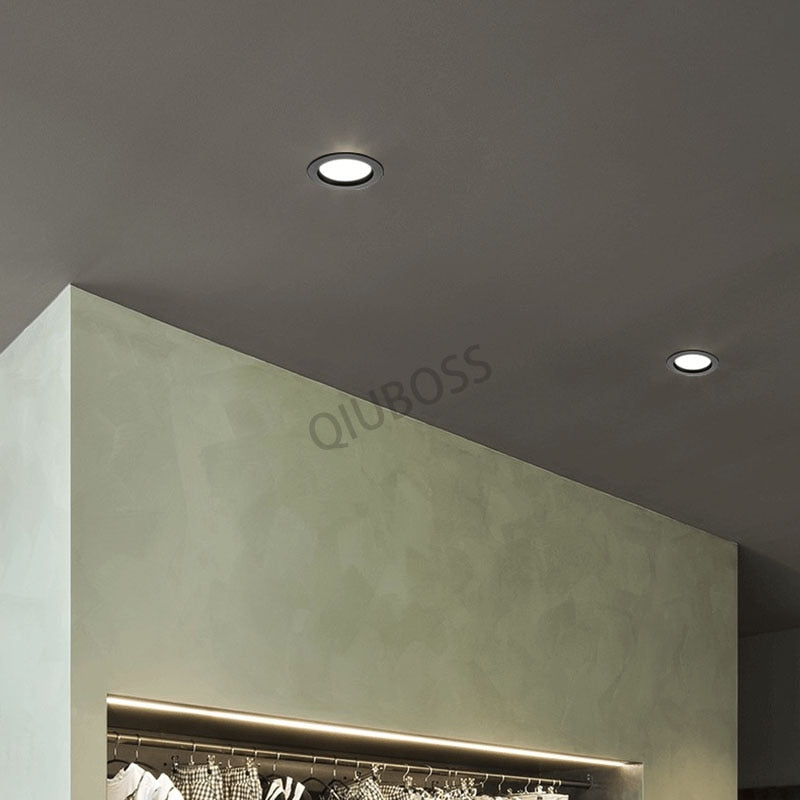 Round LED Ultra-thin Ceiling Type Downlight Embedded Household 5W/7W/9W/12W/15W/18W/20W AC90~220V Livingroom Indoor Lighting