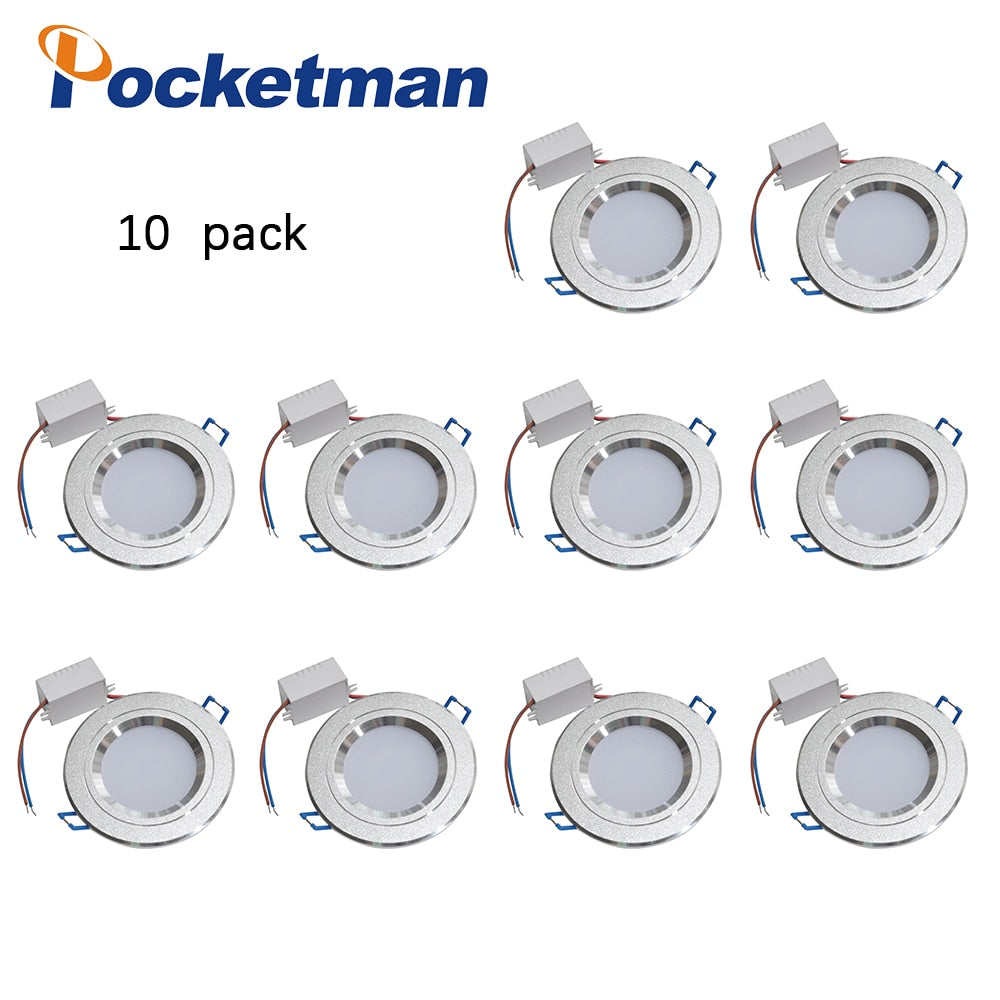 Pack of 10 LED Downlight 9W Round Recessed Lamp 110v-240v Led Bulb Bedroom Kitchen Indoor LED Spot Lighting