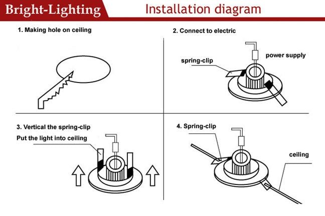 Pack of 10 LED Downlight 9W Round Recessed Lamp 110v-240v Led Bulb Bedroom Kitchen Indoor LED Spot Lighting