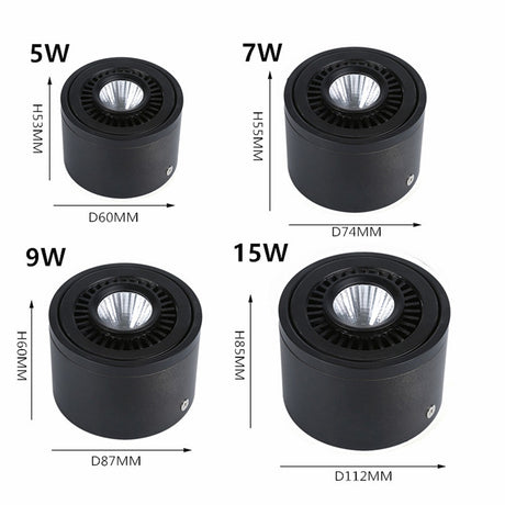 360 Rotatable Led Spot Light Dimmable Spotlight Lamp COB Ceiling Spots 15W 7W Led Downlights AC220V 110V Down Lights Indoor Lamp