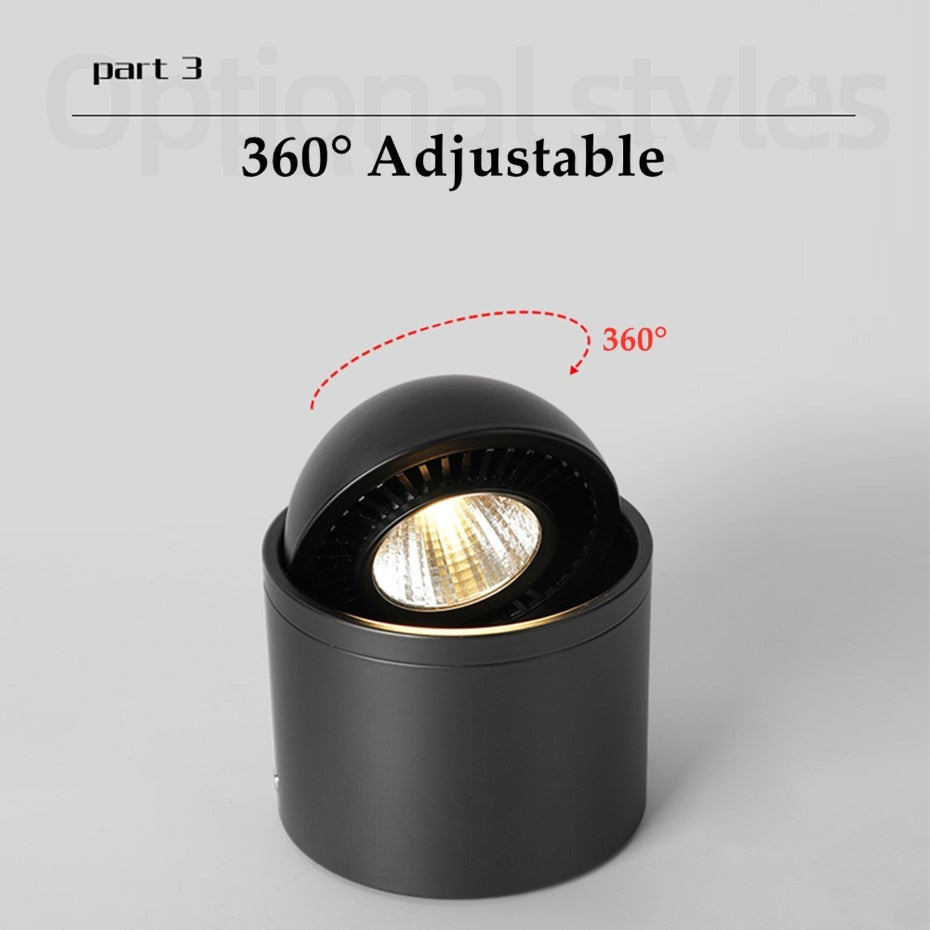 360 Rotatable Led Spot Light Dimmable Spotlight Lamp COB Ceiling Spots 15W 7W Led Downlights AC220V 110V Down Lights Indoor Lamp