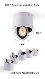 360 Rotatable Led Spot Light Dimmable Spotlight Lamp COB Ceiling Spots 15W 7W Led Downlights AC220V 110V Down Lights Indoor Lamp