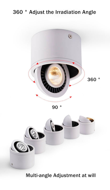 360 Rotatable Led Spot Light Dimmable Spotlight Lamp COB Ceiling Spots 15W 7W Led Downlights AC220V 110V Down Lights Indoor Lamp