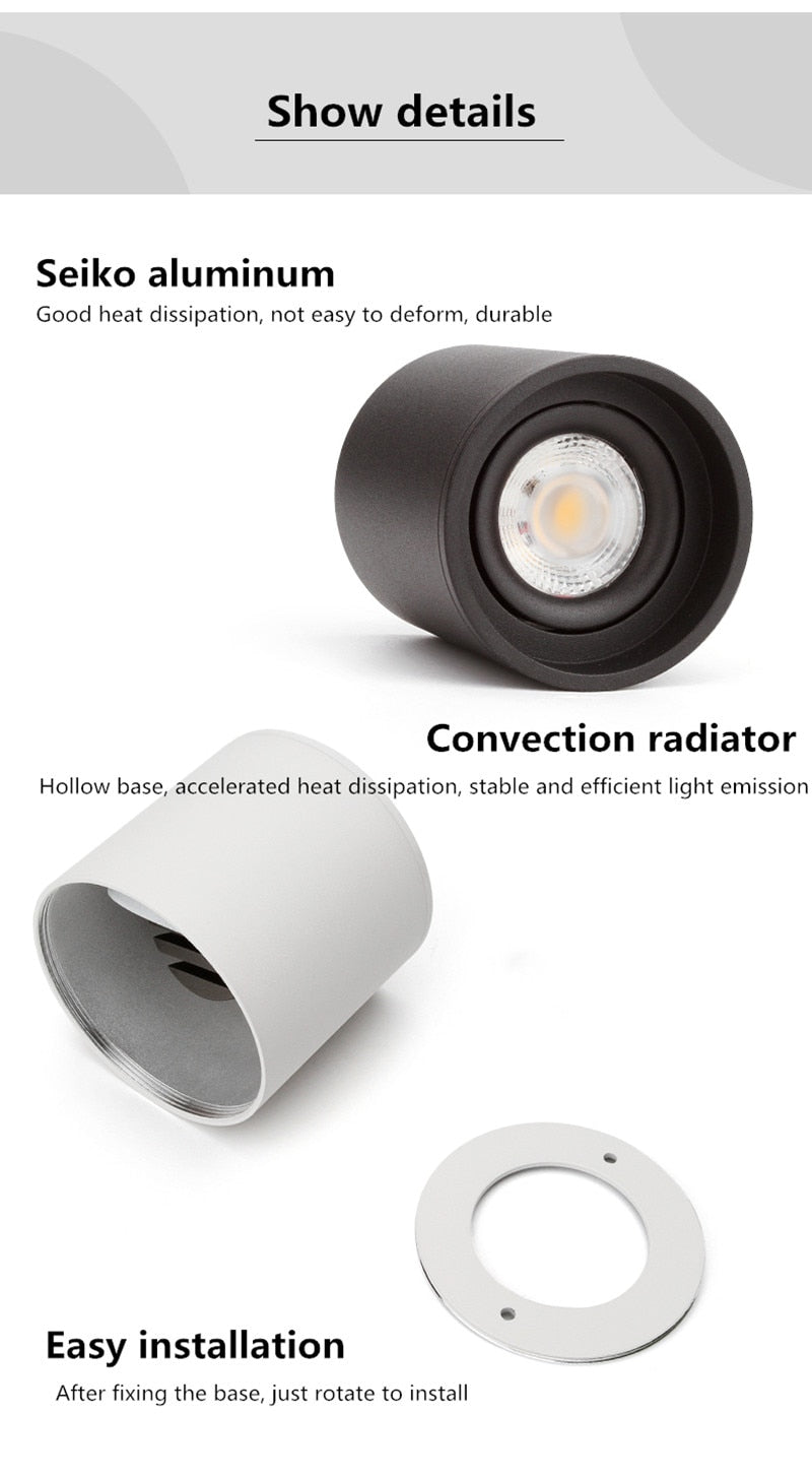 2020 new style Dimmable LED downlight 7W 10W 15W 20W 110v/220v ceiling Lamp spotlight angle adjustable ceiling type household