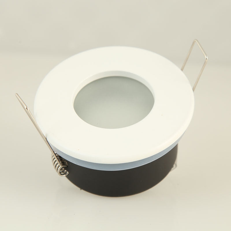 White Spot light Shower Recessed Light Kit Downlight Frame Bathroom IP65 Round Fitting GU10 MR16 Base Built-in LED Ceiling Light