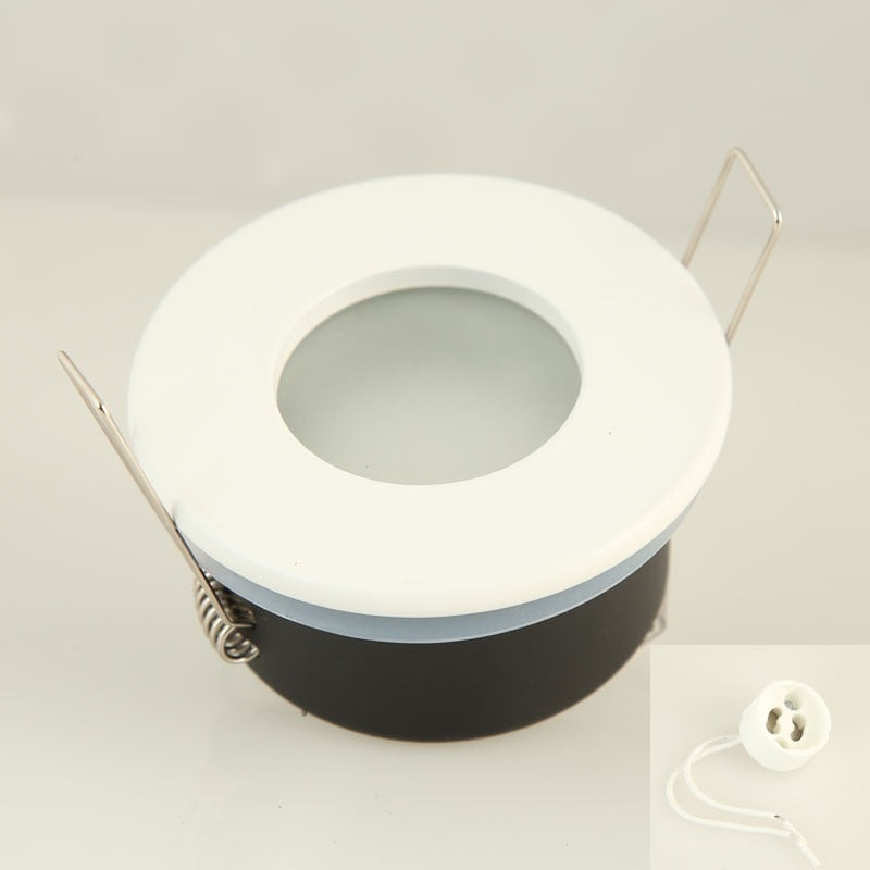 White Spot light Shower Recessed Light Kit Downlight Frame Bathroom IP65 Round Fitting GU10 MR16 Base Built-in LED Ceiling Light