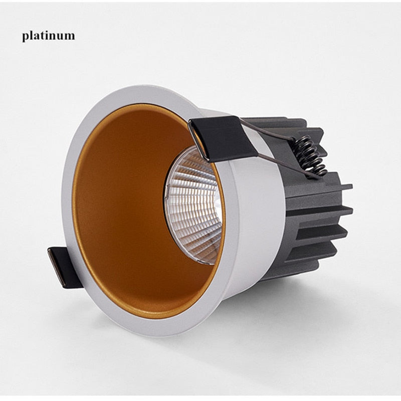 Dimmable Recessed Anti Glare LED Downlights 10W/15W/18W COB Ceiling Spot Lights AC90~260V Background Lamps Indoor Lighting