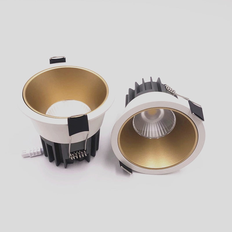 Dimmable Recessed Anti Glare LED Downlights 10W/15W/18W COB Ceiling Spot Lights AC90~260V Background Lamps Indoor Lighting