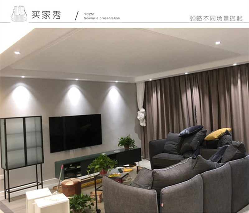 Dimmable Recessed Anti Glare LED Downlights 10W/15W/18W COB Ceiling Spot Lights AC90~260V Background Lamps Indoor Lighting