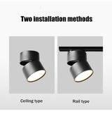 New dimming led astigmatism track light window clothing store rail light 7w 12w 15w foldable rotating downlight 110v 220v