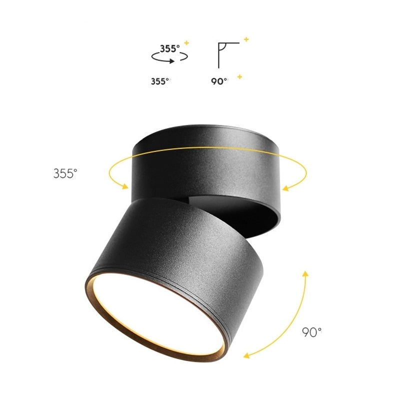 New dimming led astigmatism track light window clothing store rail light 7w 12w 15w foldable rotating downlight 110v 220v