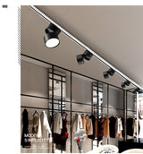 New dimming led astigmatism track light window clothing store rail light 7w 12w 15w foldable rotating downlight 110v 220v