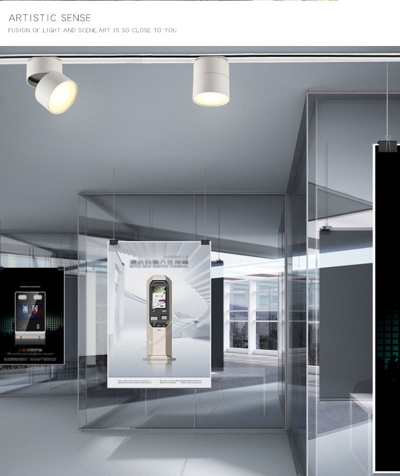 New dimming led astigmatism track light window clothing store rail light 7w 12w 15w foldable rotating downlight 110v 220v