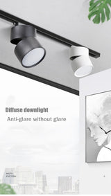 New dimming led astigmatism track light window clothing store rail light 7w 12w 15w foldable rotating downlight 110v 220v