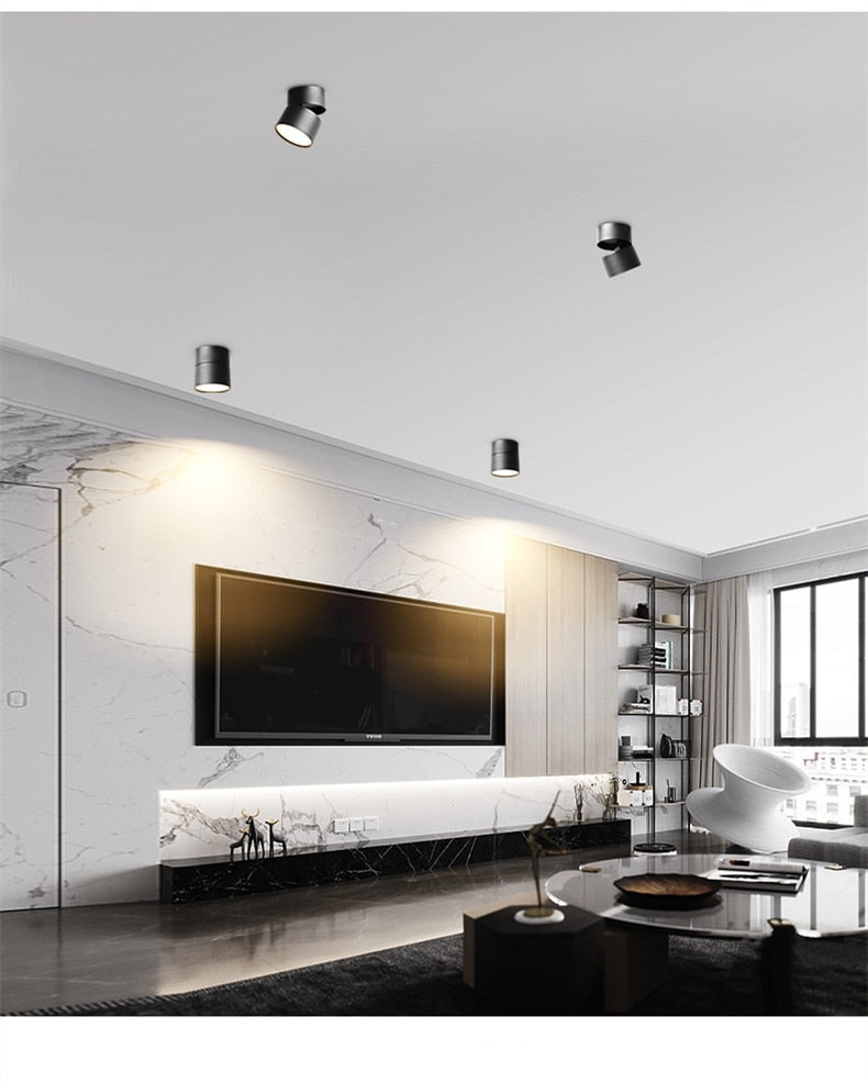 New dimming led astigmatism track light window clothing store rail light 7w 12w 15w foldable rotating downlight 110v 220v