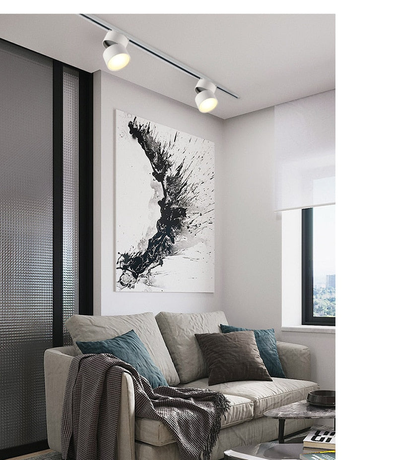 New dimming led astigmatism track light window clothing store rail light 7w 12w 15w foldable rotating downlight 110v 220v