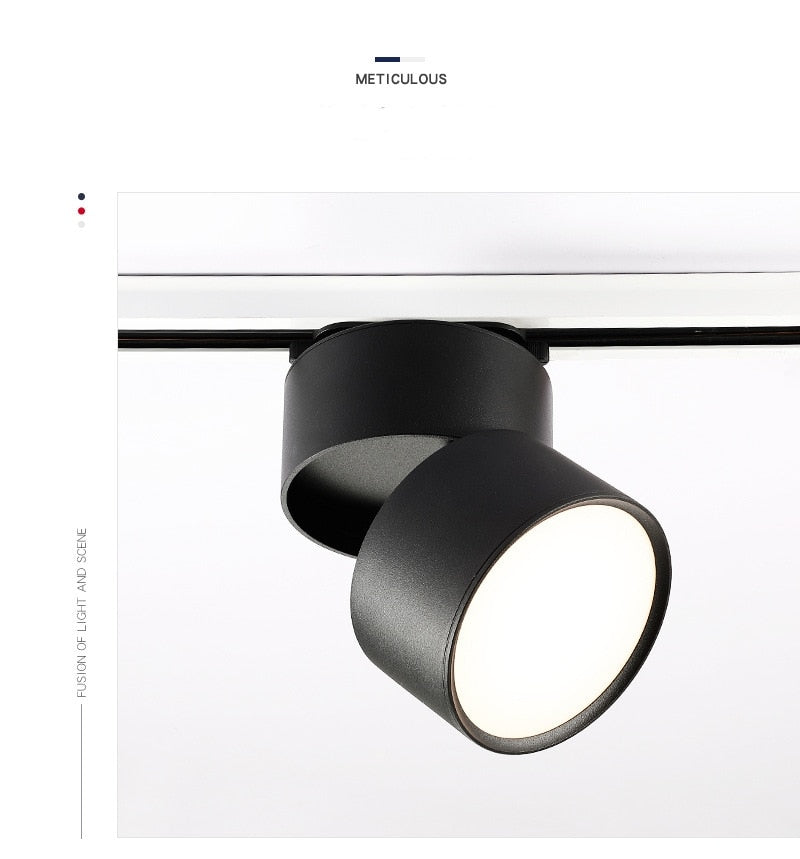 New dimming led astigmatism track light window clothing store rail light 7w 12w 15w foldable rotating downlight 110v 220v