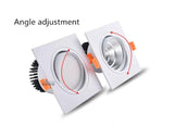 Dimmable LED COB Spotlight Ceiling lamp AC85-265V 7W 9W 12W 15W 18w Aluminum recessed downlights square led panel light