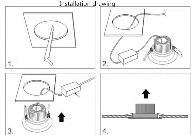 Dimmable LED COB Spotlight Ceiling lamp AC85-265V 7W 9W 12W 15W 18w Aluminum recessed downlights square led panel light