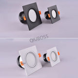 Square LED Dimmable Recessed Downlight 7W/9W/12W/15W/18W COB Ceiling Spotlight AC85-265V LED Background Lamps Indoor Lighting