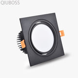 Square LED Dimmable Recessed Downlight 7W/9W/12W/15W/18W COB Ceiling Spotlight AC85-265V LED Background Lamps Indoor Lighting