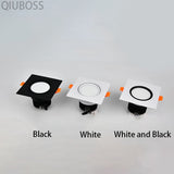 Square LED Dimmable Recessed Downlight 7W/9W/12W/15W/18W COB Ceiling Spotlight AC85-265V LED Background Lamps Indoor Lighting