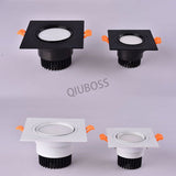 Square LED Dimmable Recessed Downlight 7W/9W/12W/15W/18W COB Ceiling Spotlight AC85-265V LED Background Lamps Indoor Lighting