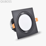 Square LED Dimmable Recessed Downlight 7W/9W/12W/15W/18W COB Ceiling Spotlight AC85-265V LED Background Lamps Indoor Lighting