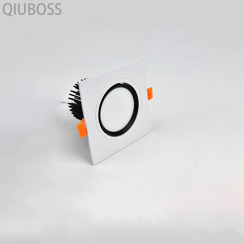 Square LED Dimmable Recessed Downlight 7W/9W/12W/15W/18W COB Ceiling Spotlight AC85-265V LED Background Lamps Indoor Lighting