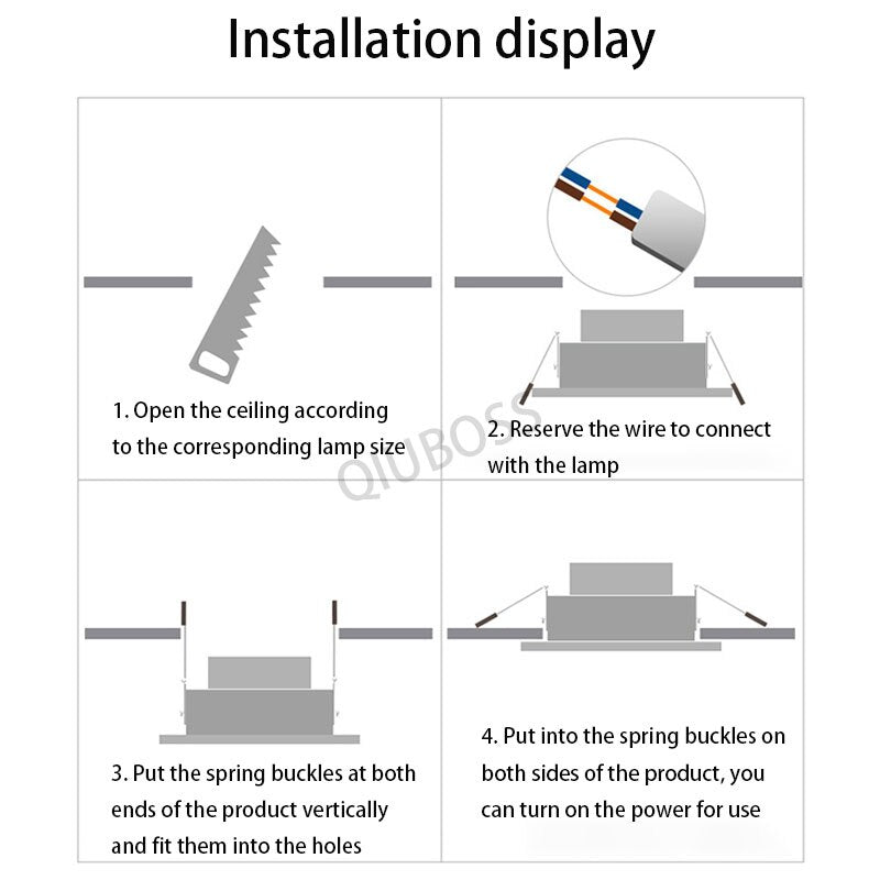 Square LED Dimmable Recessed Downlight 7W/9W/12W/15W/18W COB Ceiling Spotlight AC85-265V LED Background Lamps Indoor Lighting