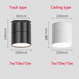 Dimmable LED Downlights Surface Mounted LED Ceiling Lamps 7W 10W 15W Foldable 360° Rotatable Background Track Spot lights