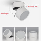 Dimmable LED Downlights Surface Mounted LED Ceiling Lamps 7W 10W 15W Foldable 360° Rotatable Background Track Spot lights