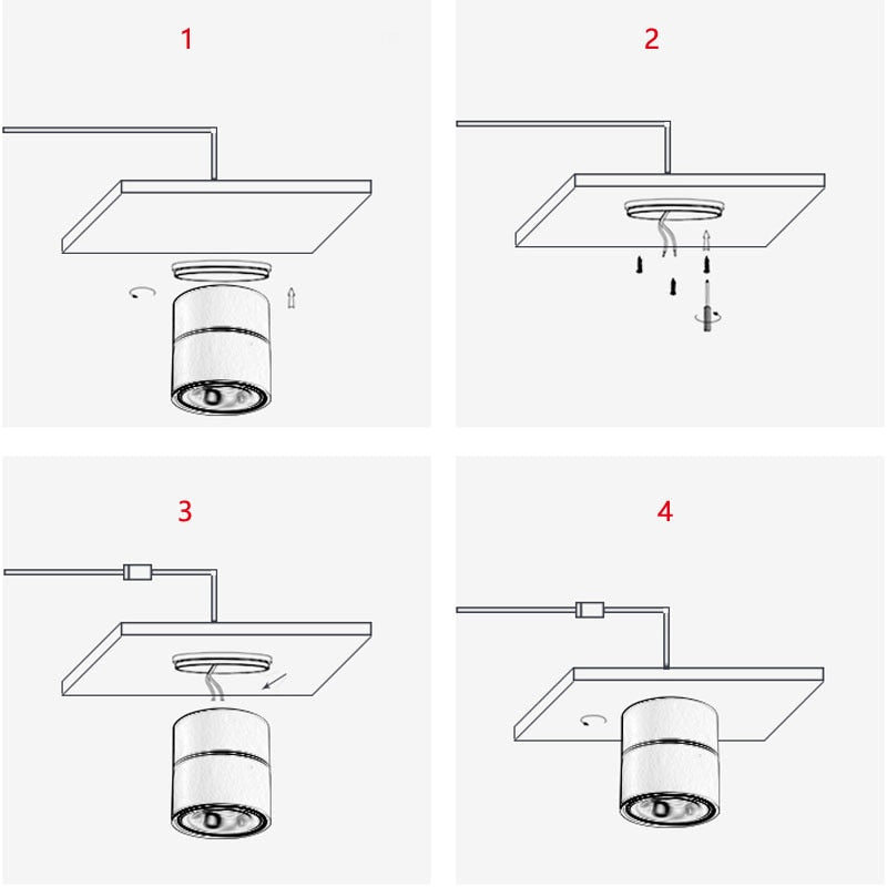 Dimmable LED Downlights Surface Mounted LED Ceiling Lamps 7W 10W 15W Foldable 360° Rotatable Background Track Spot lights
