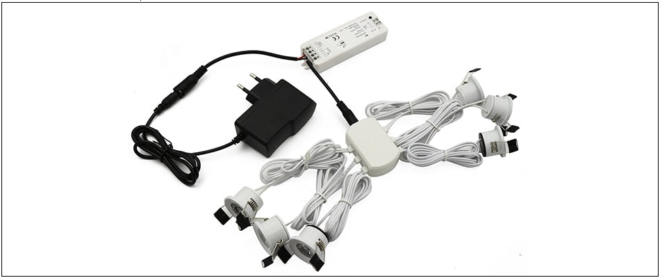 LEDIARY Spot LED Dimmable Downlight Remote Control Cabinet Lamp White 12V Mini Ceiling Downlights Recessed 1.5W 27mm Cut Hole