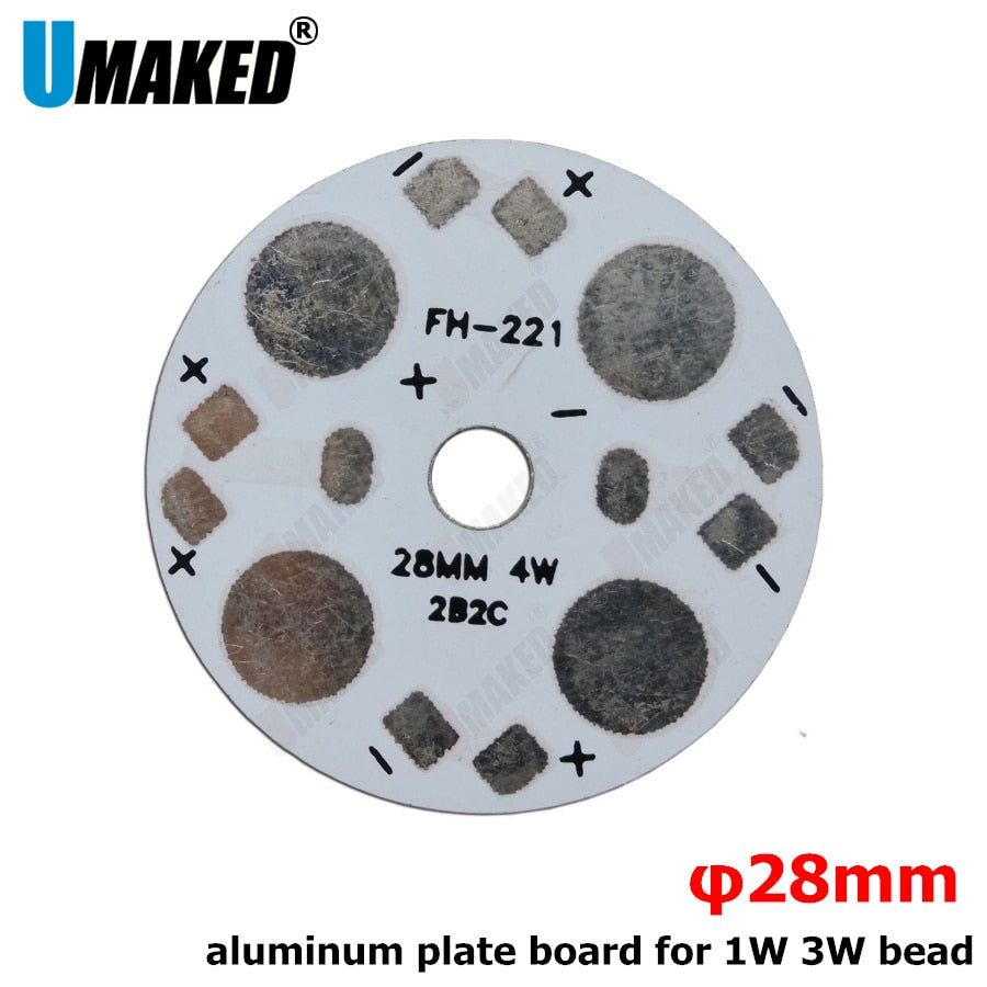 led aluminum plate base board, 28mm 4W/12W LED PCB board for downlight, bulb light. heat sink board