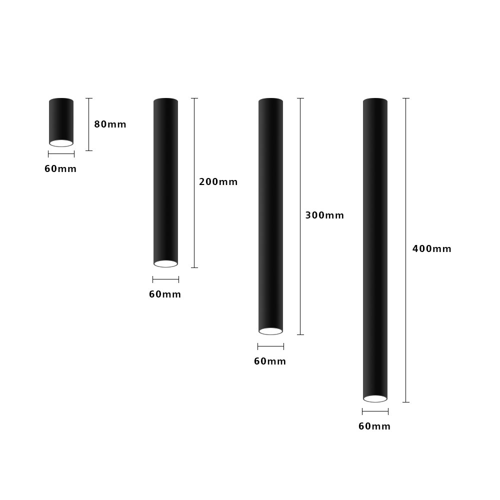  Black/White Long Tube Surface Mounted Ceiling LED Spot Light Dimmable 5W 3000K/4000K/6000K Surface Mounted Downlight AC220V