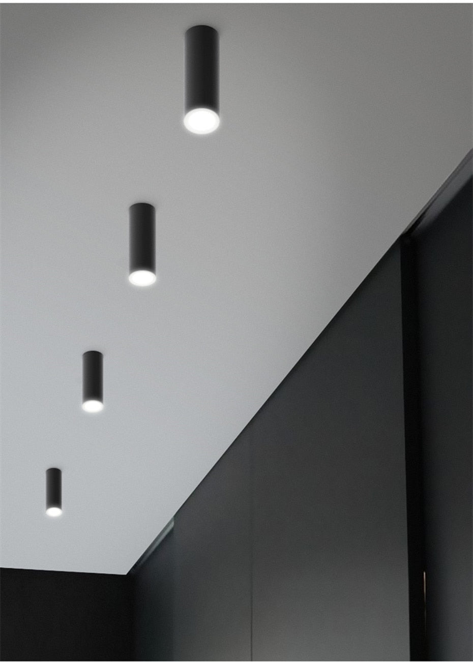  Black/White Long Tube Surface Mounted Ceiling LED Spot Light Dimmable 5W 3000K/4000K/6000K Surface Mounted Downlight AC220V